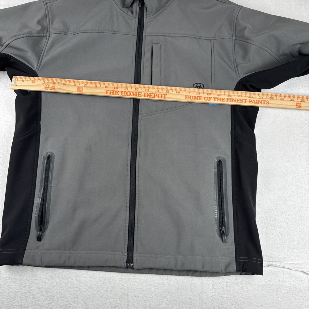 Ariat Mens Softshell Gray Jacket Large Outdoor Camping Workwear Hiking READ - Picture 2 of 10